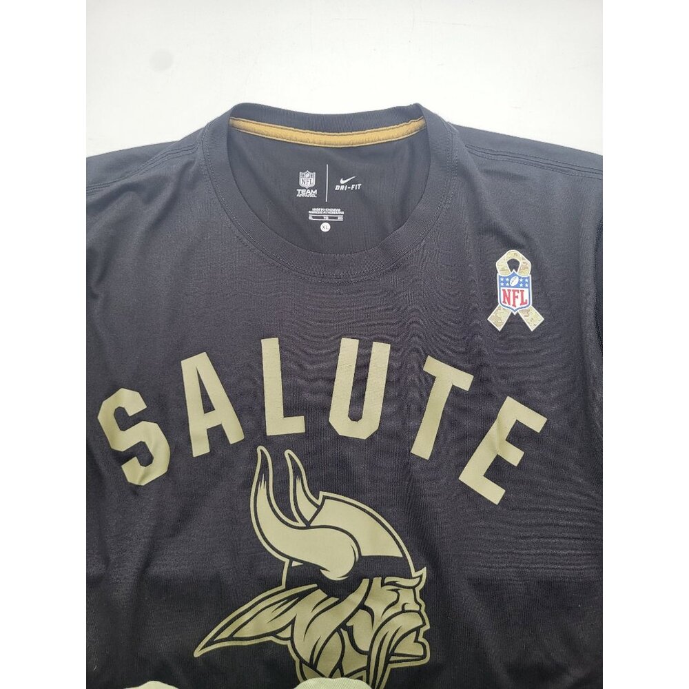 Nike Salute to Service Men's XL Minnesota Vikings Short Sleeve Shirt Black NFL - Picture 8 of 8